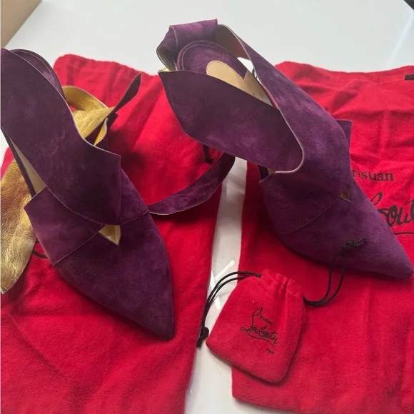 Christian Louboutin Burgundy Heeled Boots - Picture 3 of 13